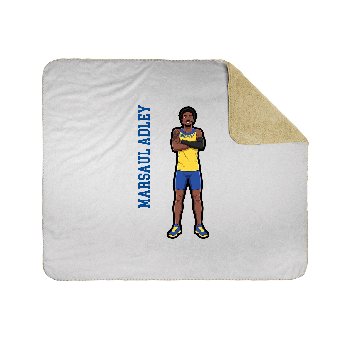 Throw Blanket — Name Vertical in White