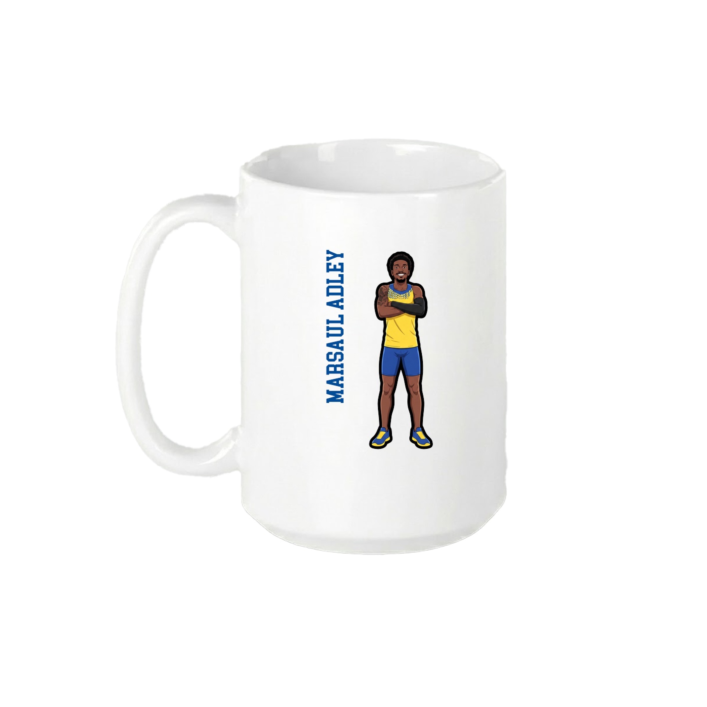15oz Coffee Mug — Name Vertical in White