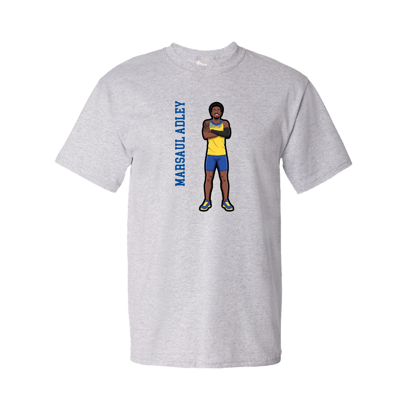 Youth Tee — Name Vertical in Grey