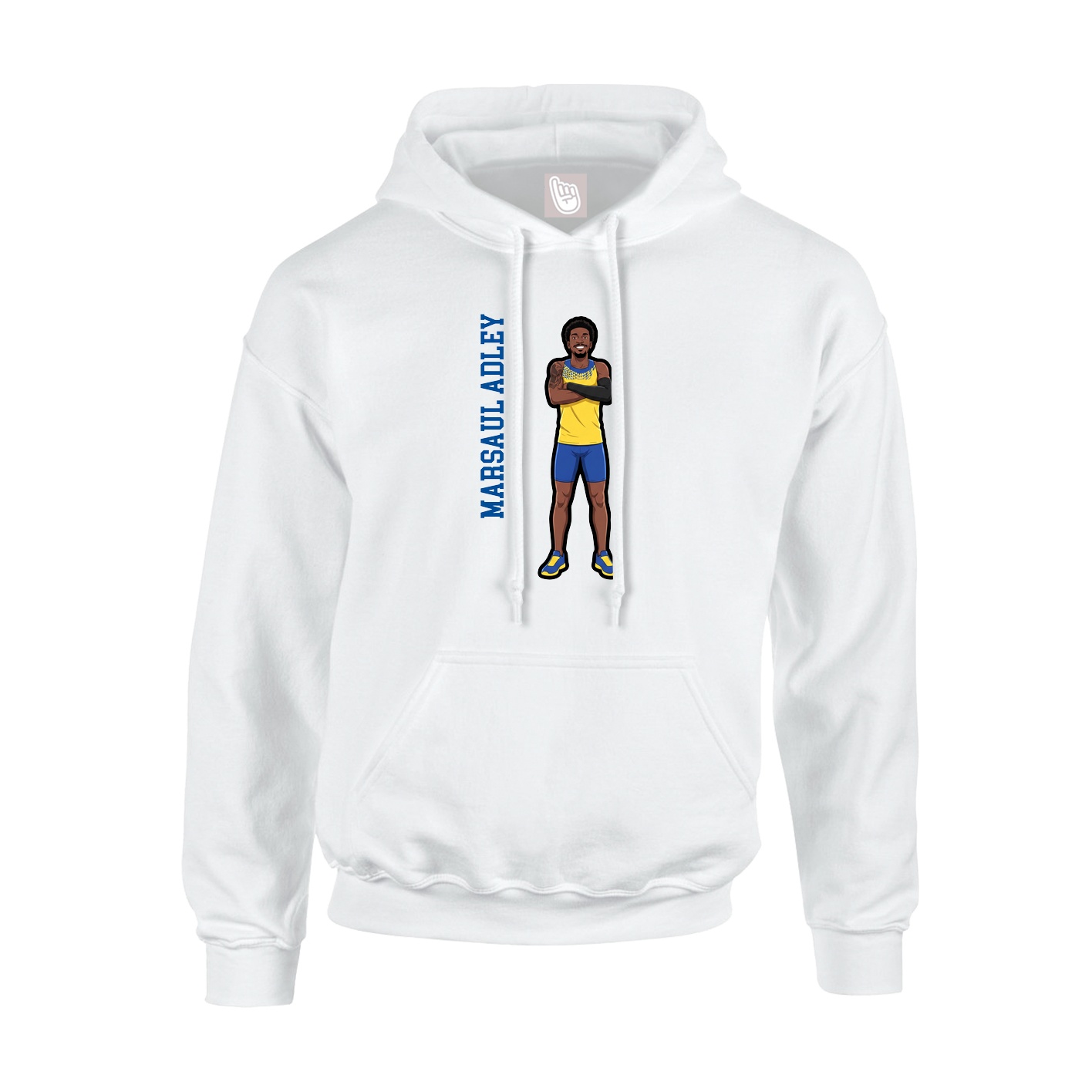 Youth Hoodie — Name Vertical in White