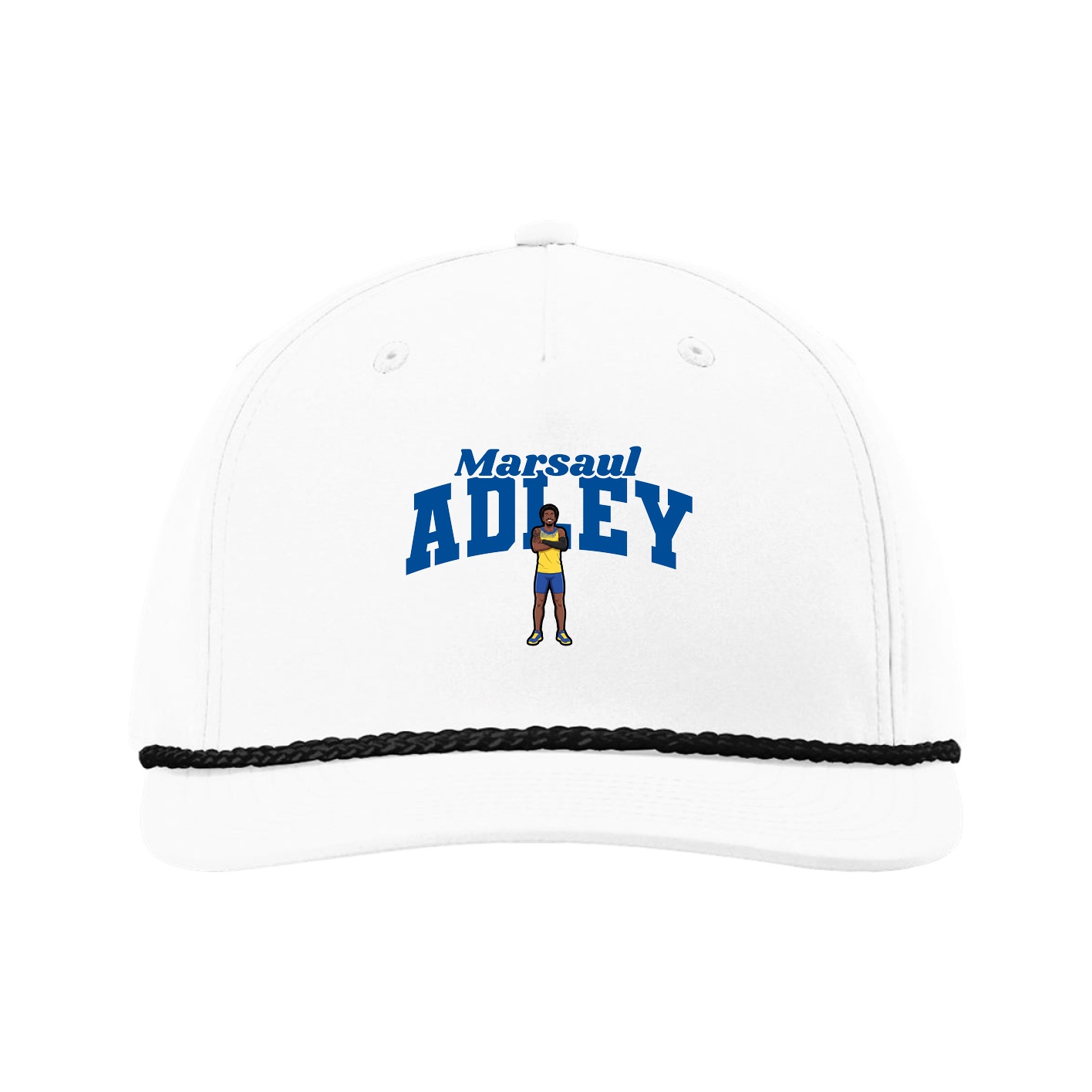 Five-Panel Classic Rope Cap — Signature Arch in White