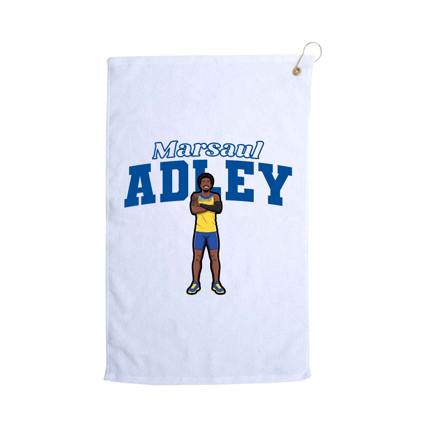 Golf Towel — Name Arch in White