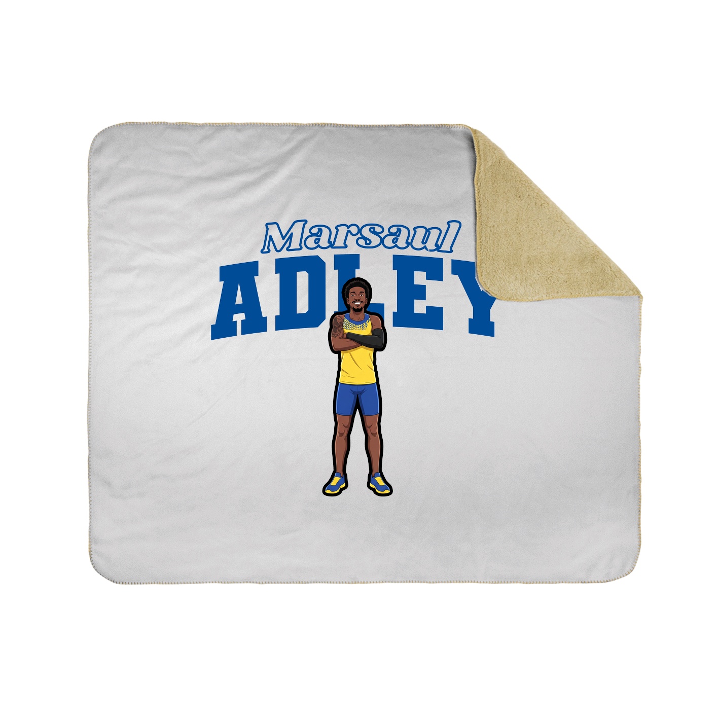 Throw Blanket — Name Arch in White