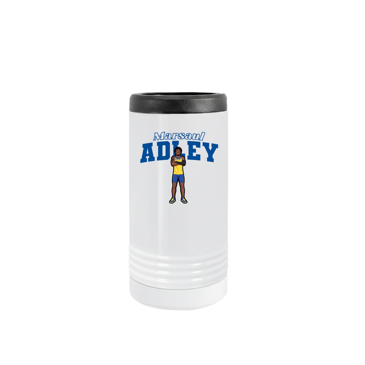 Slim Beverage Holder — Name Arch in White