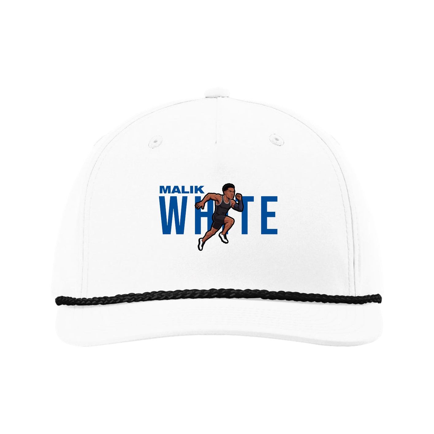 Five-Panel Classic Rope Cap — Player Name in White