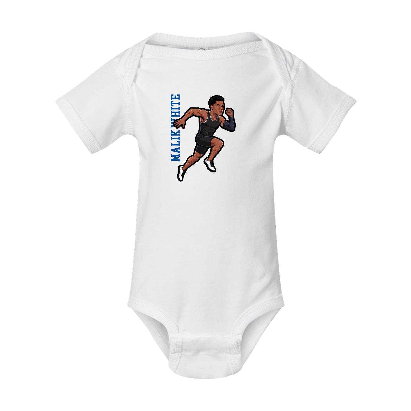 Baby Onesie — Name Vertical in White