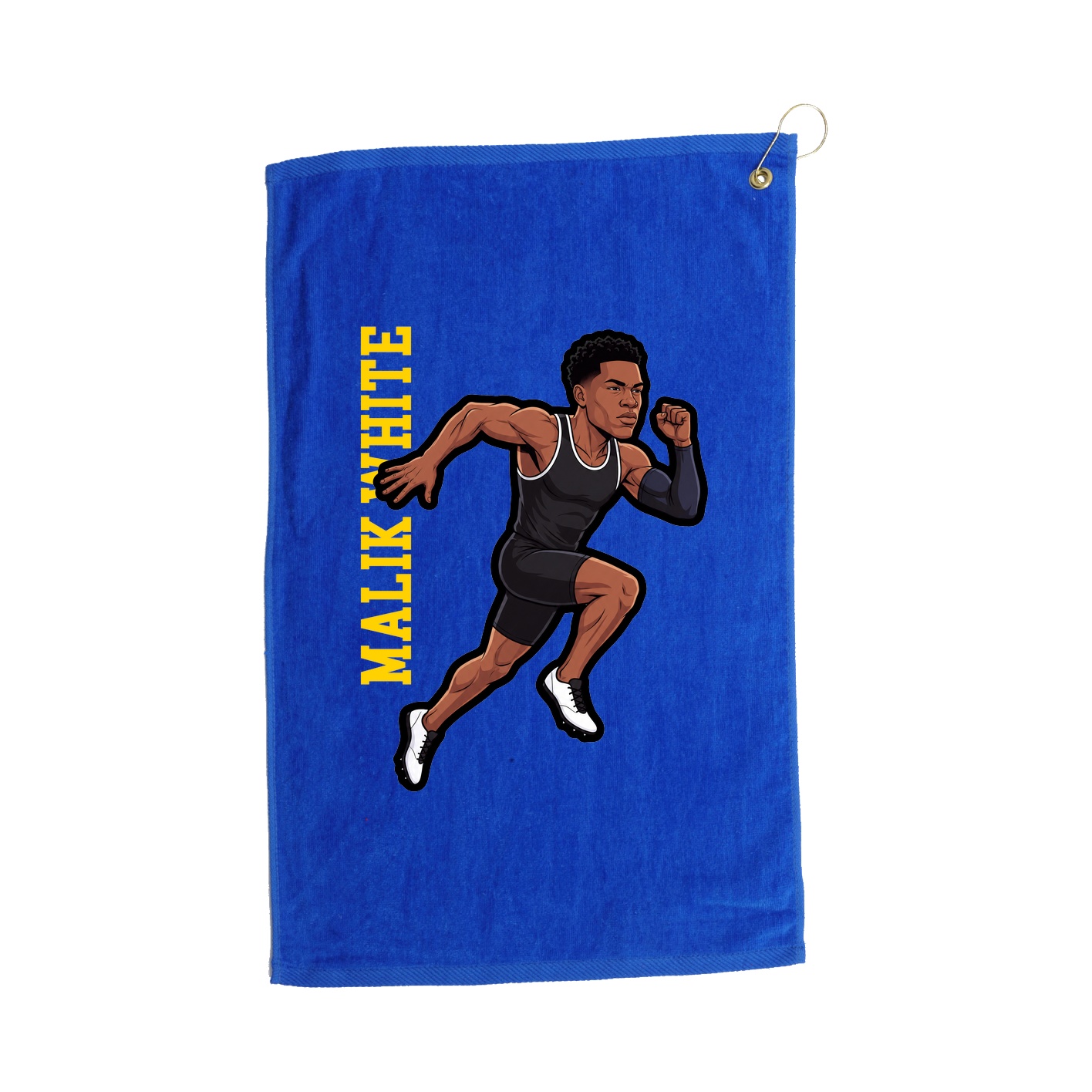 Golf Towel — Name Vertical in Royal