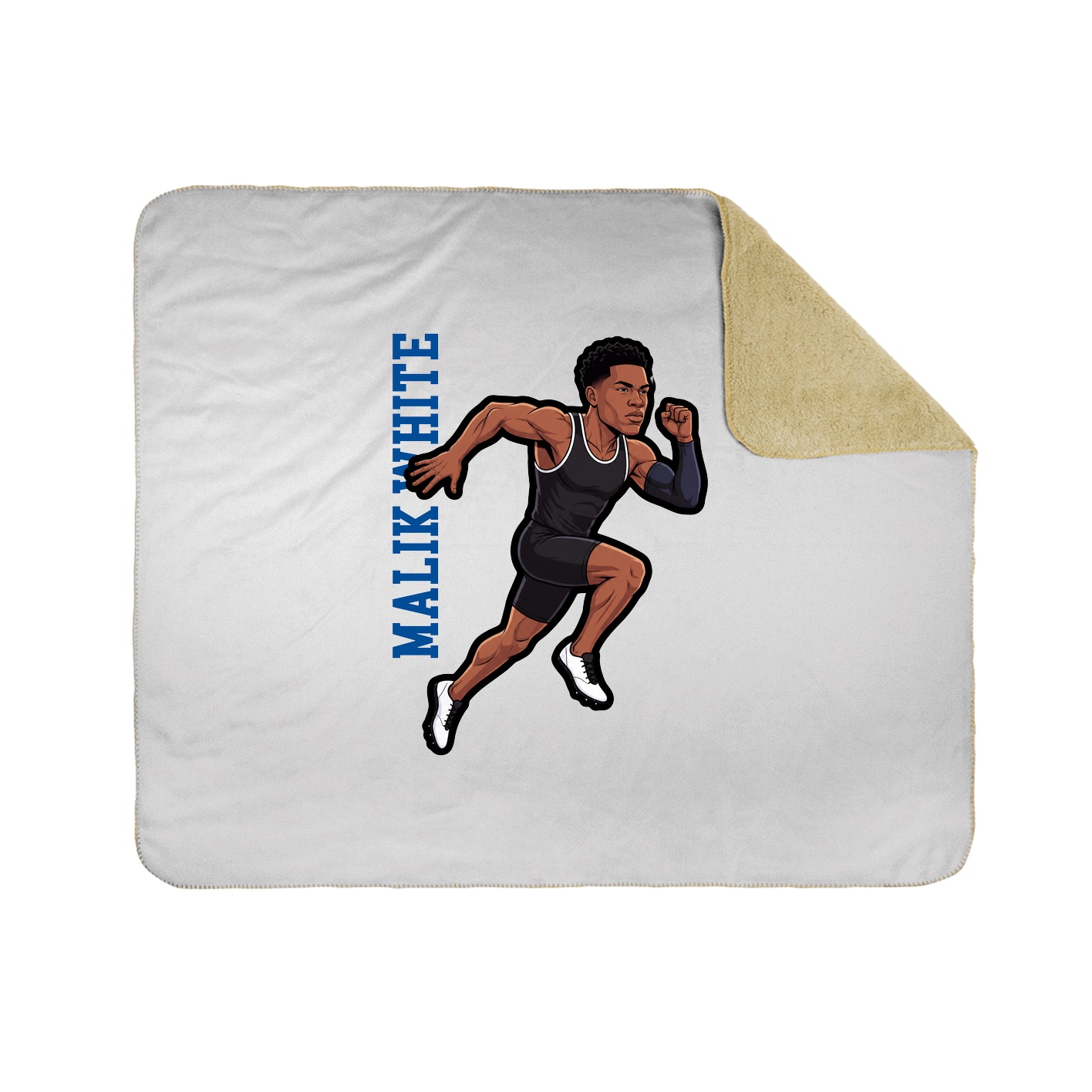 Throw Blanket — Name Vertical in White