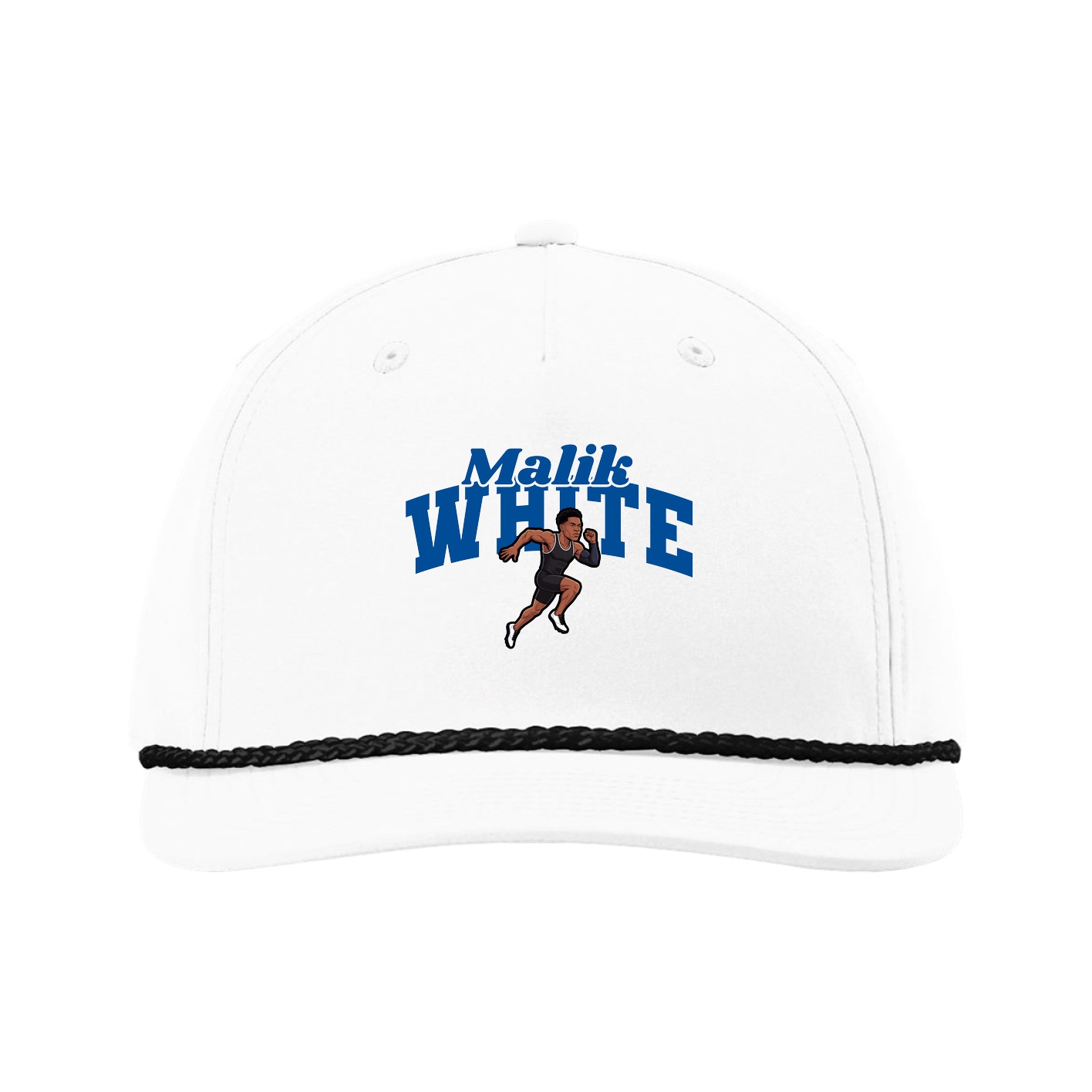 Five-Panel Classic Rope Cap — Signature Arch in White