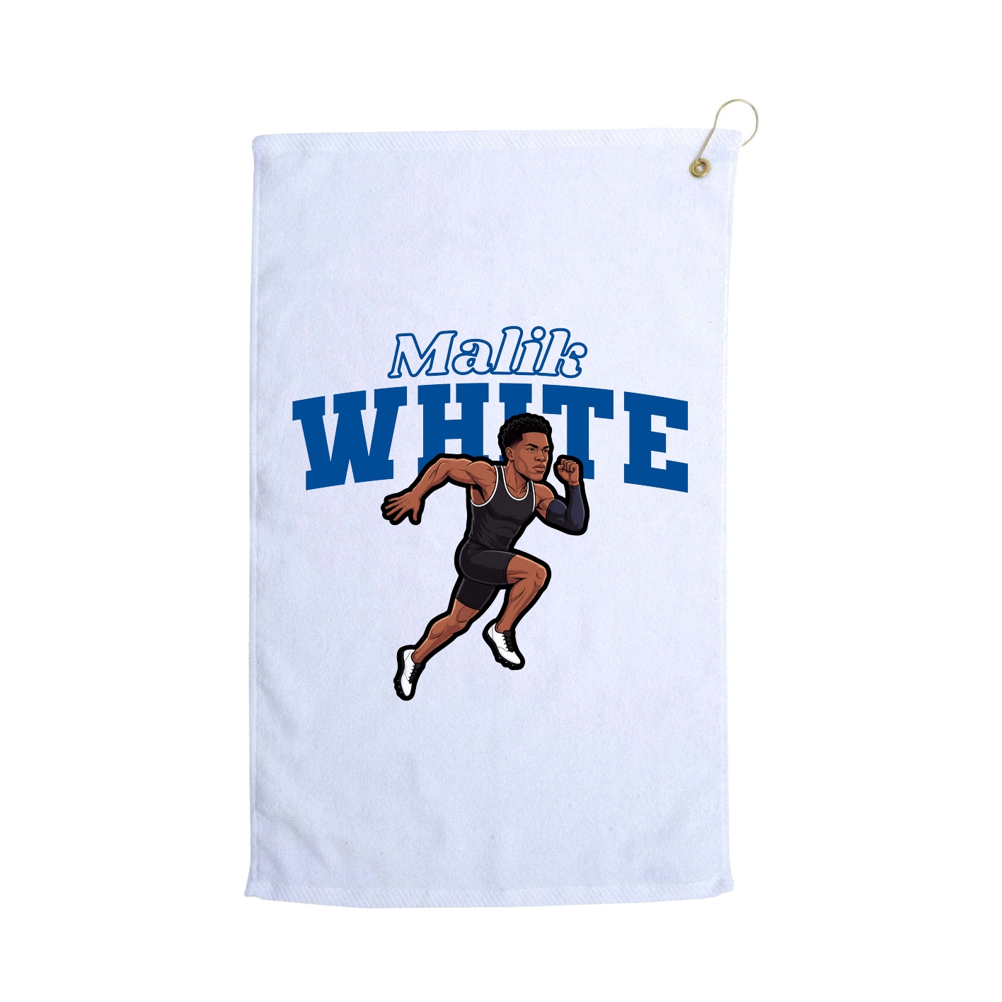 Golf Towel — Name Arch in White