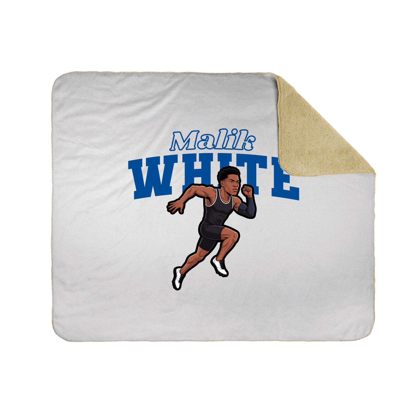 Throw Blanket — Name Arch in White