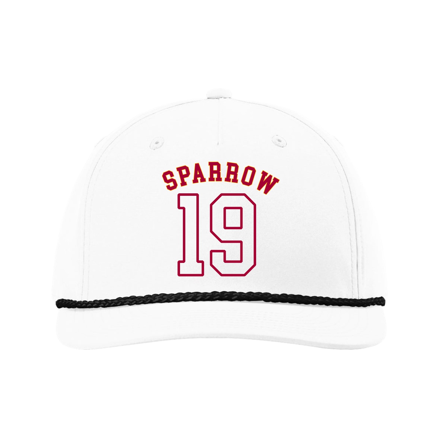 Five-Panel Classic Rope Cap — Shirsey Arch in White