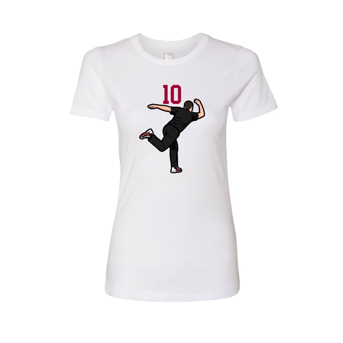 Fitted Women's Tee — Number Top in White