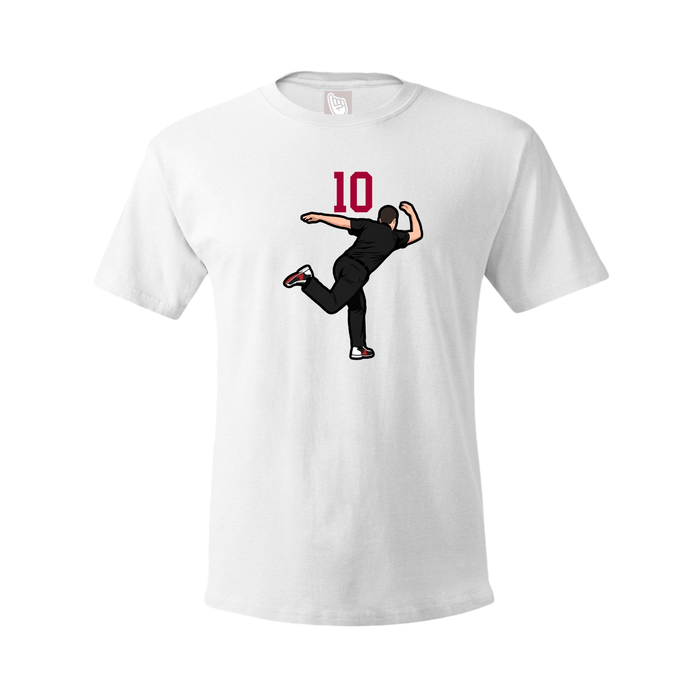 Youth Tee — Number Top in White