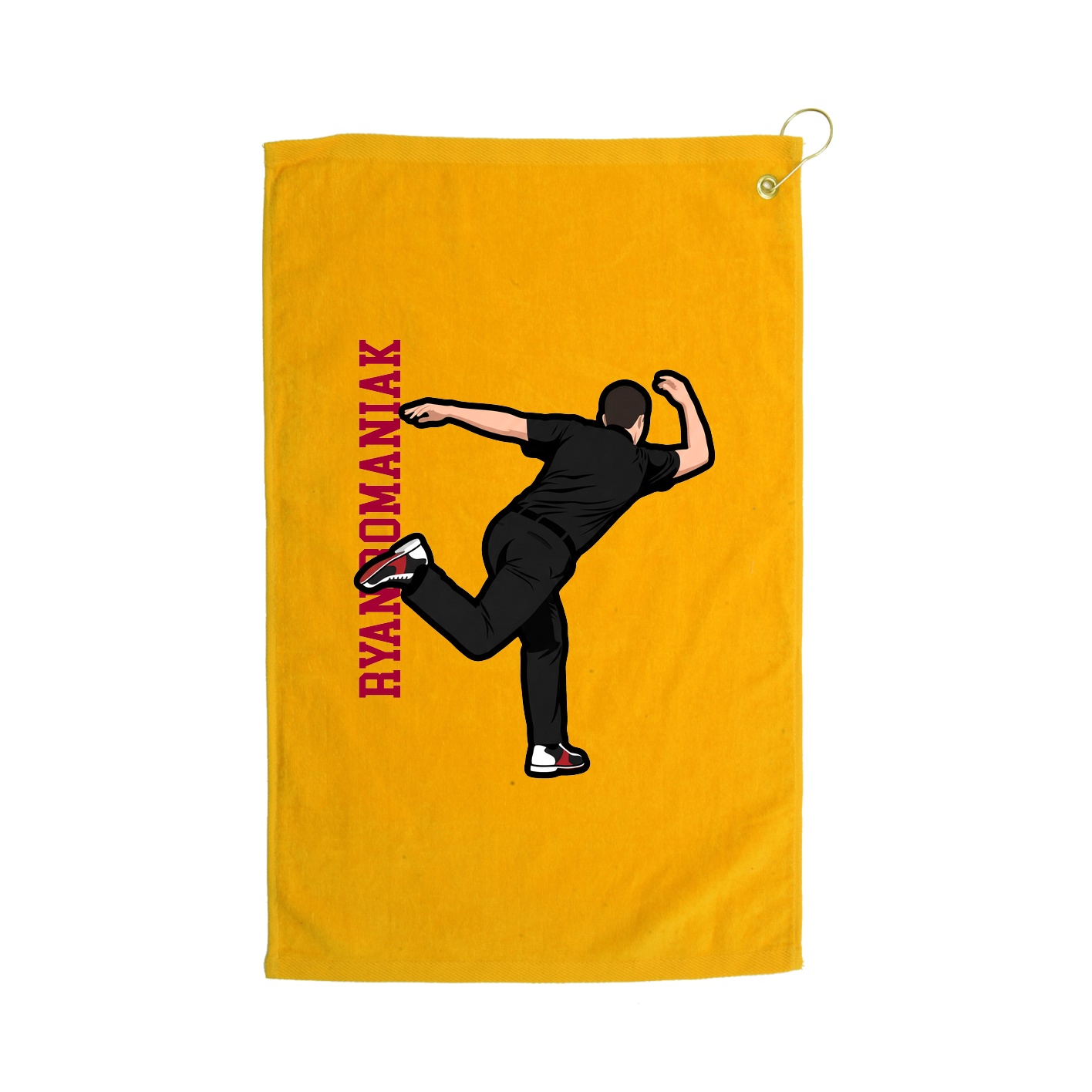 Golf Towel — Name Vertical in Gold