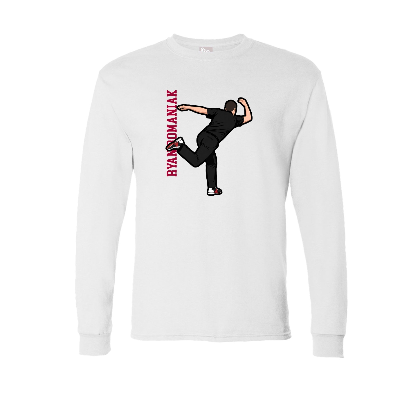 Long Sleeve Tee — Name Vertical in White