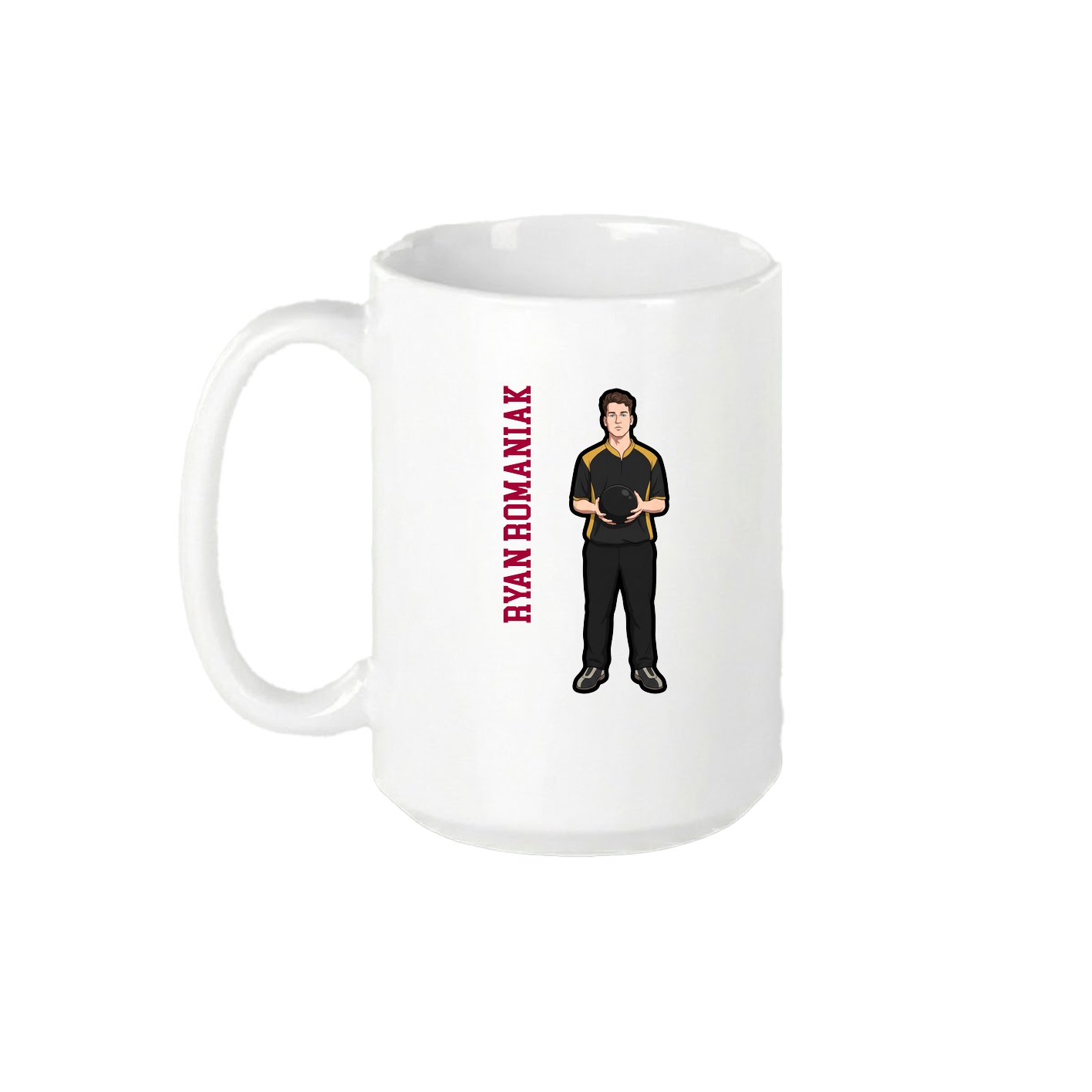 15oz Coffee Mug — Name Vertical in White