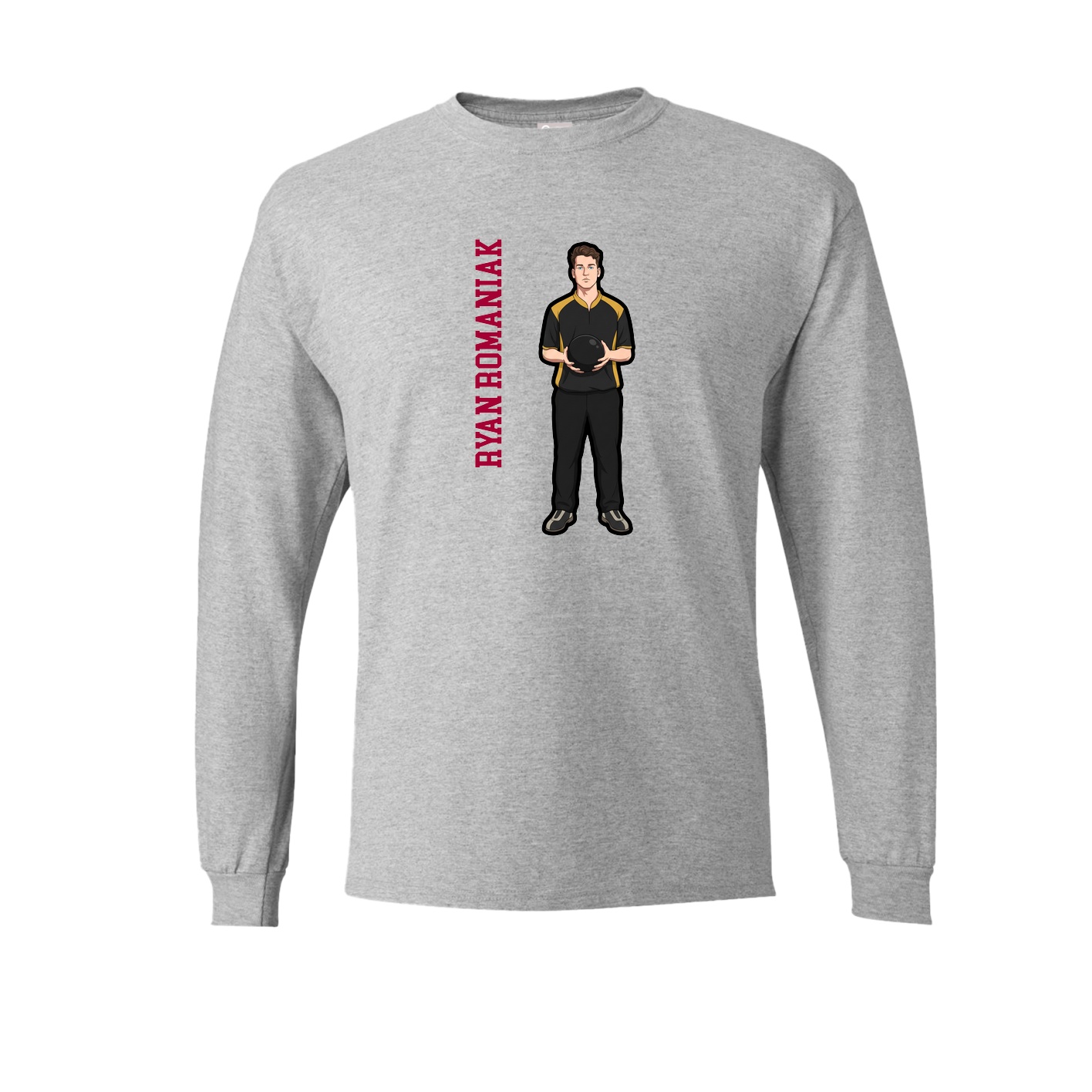 Long Sleeve Tee — Name Vertical in Grey