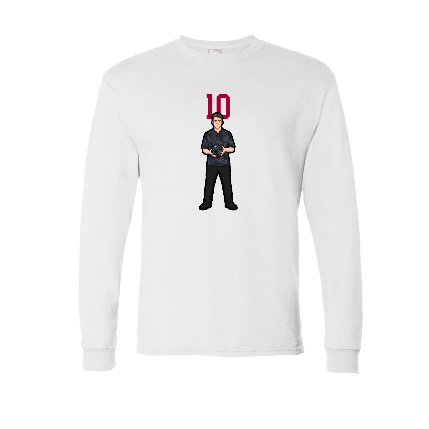 Long Sleeve Tee — Number Top in White