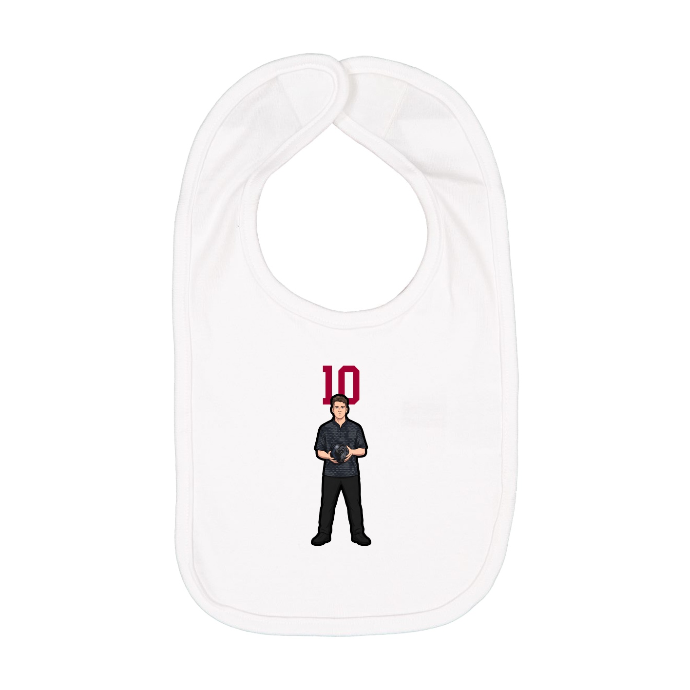 Infant Bib — Number Top in White