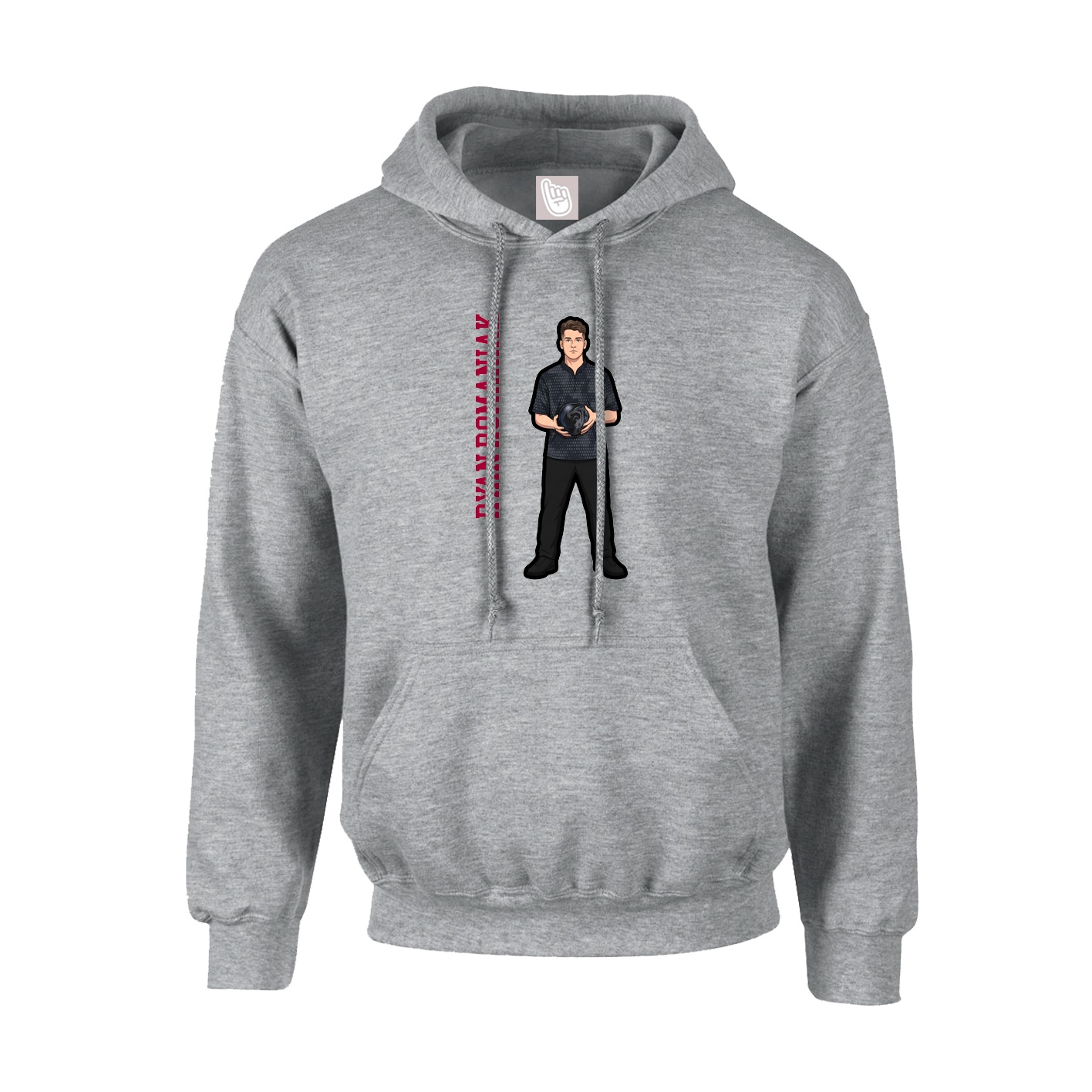 Youth Hoodie — Name Vertical in Grey
