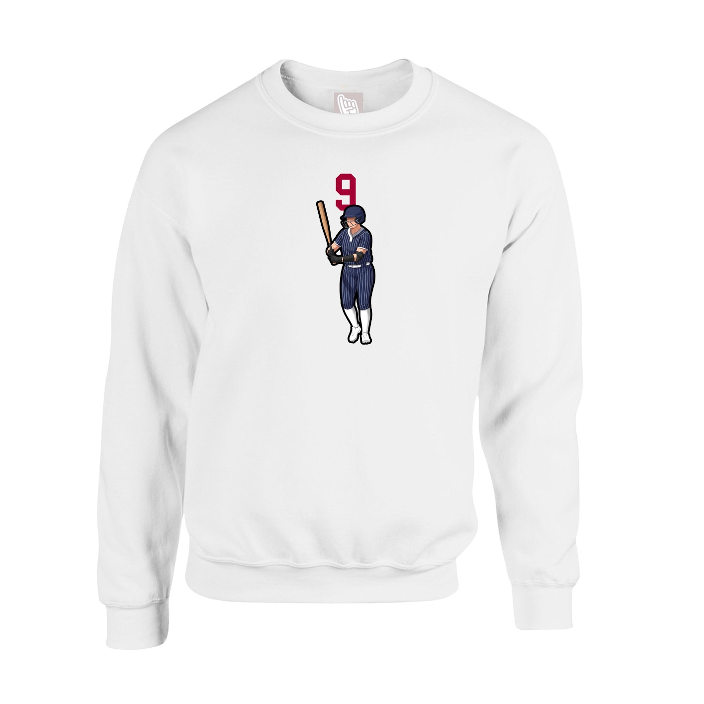 Fleece Crew — Number Top in White