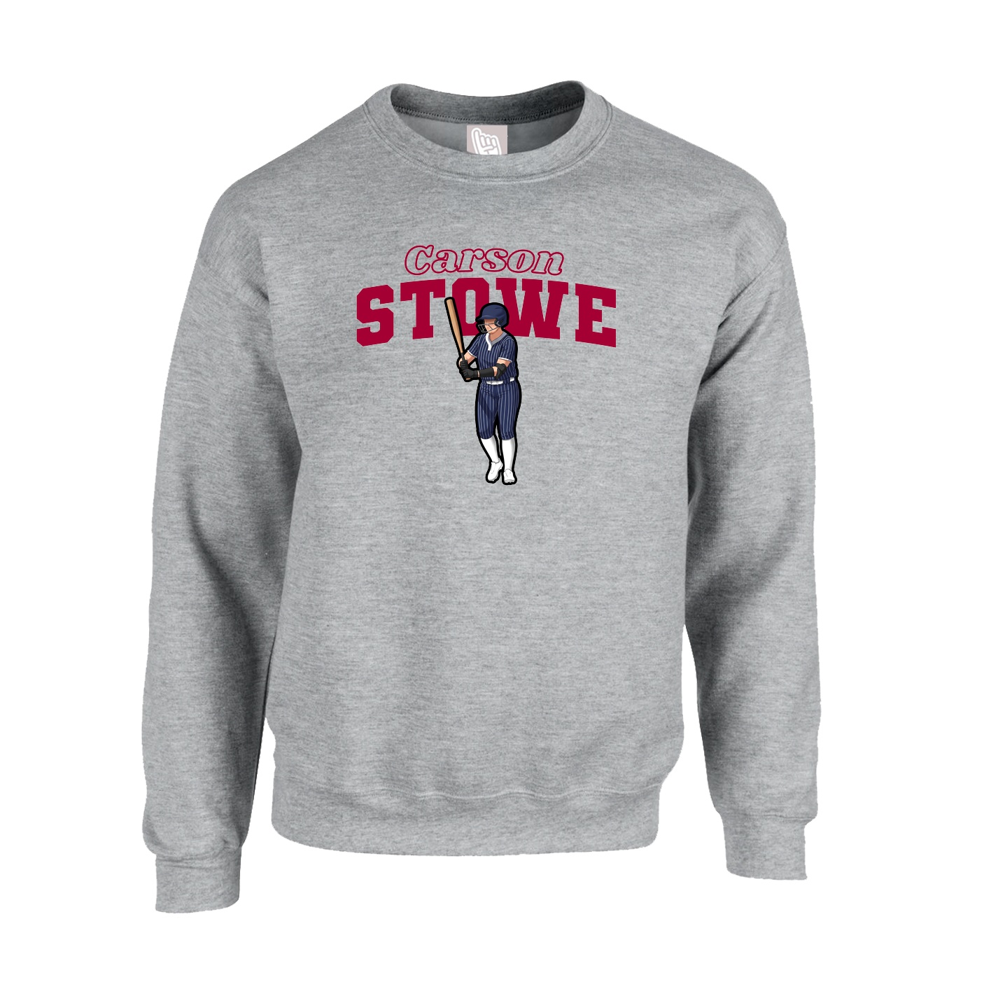 Fleece Crew — Name Arch in Grey