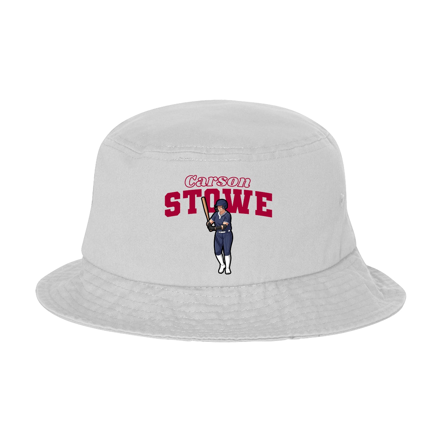 Bucket Cap — Name Arch in White