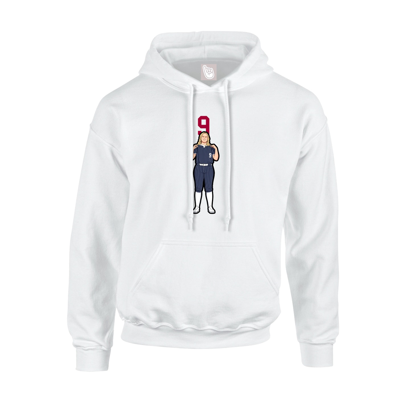 Youth Hoodie — Number Top in White