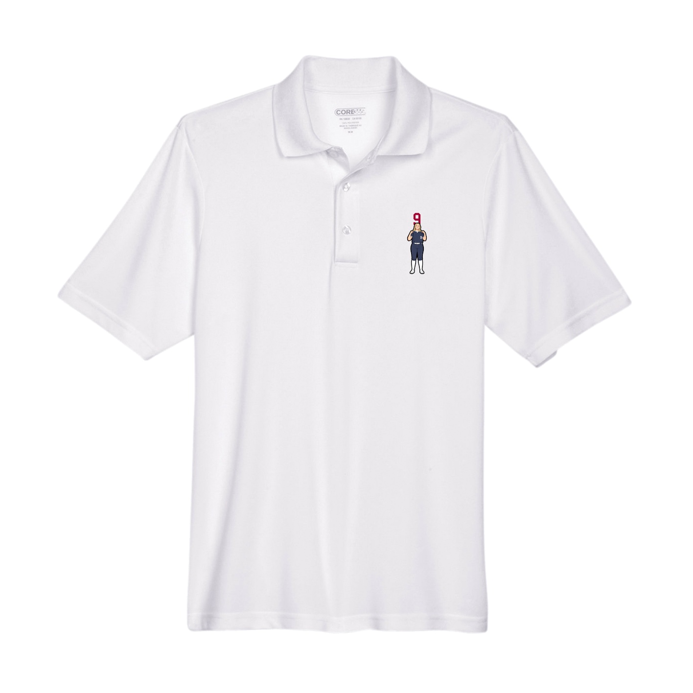 Performance Polo — Number Top in White