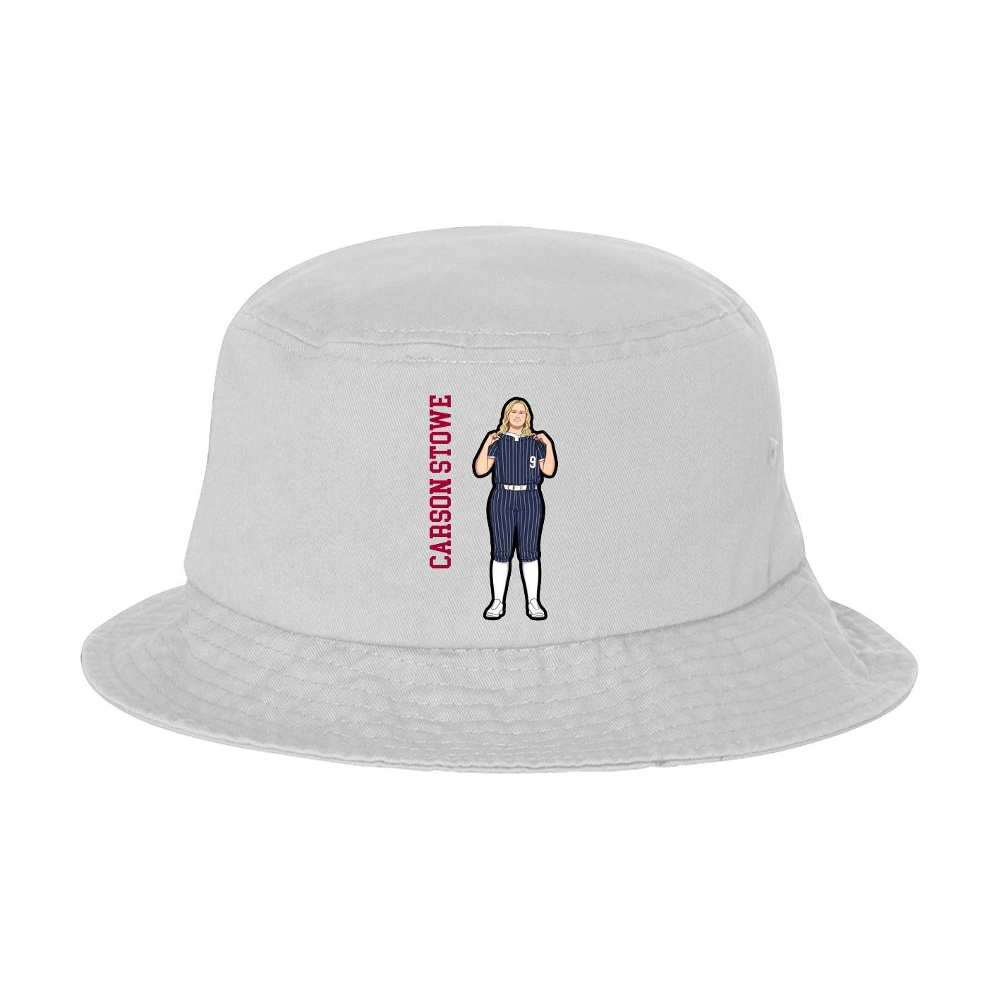 Bucket Cap — Name Vertical in White