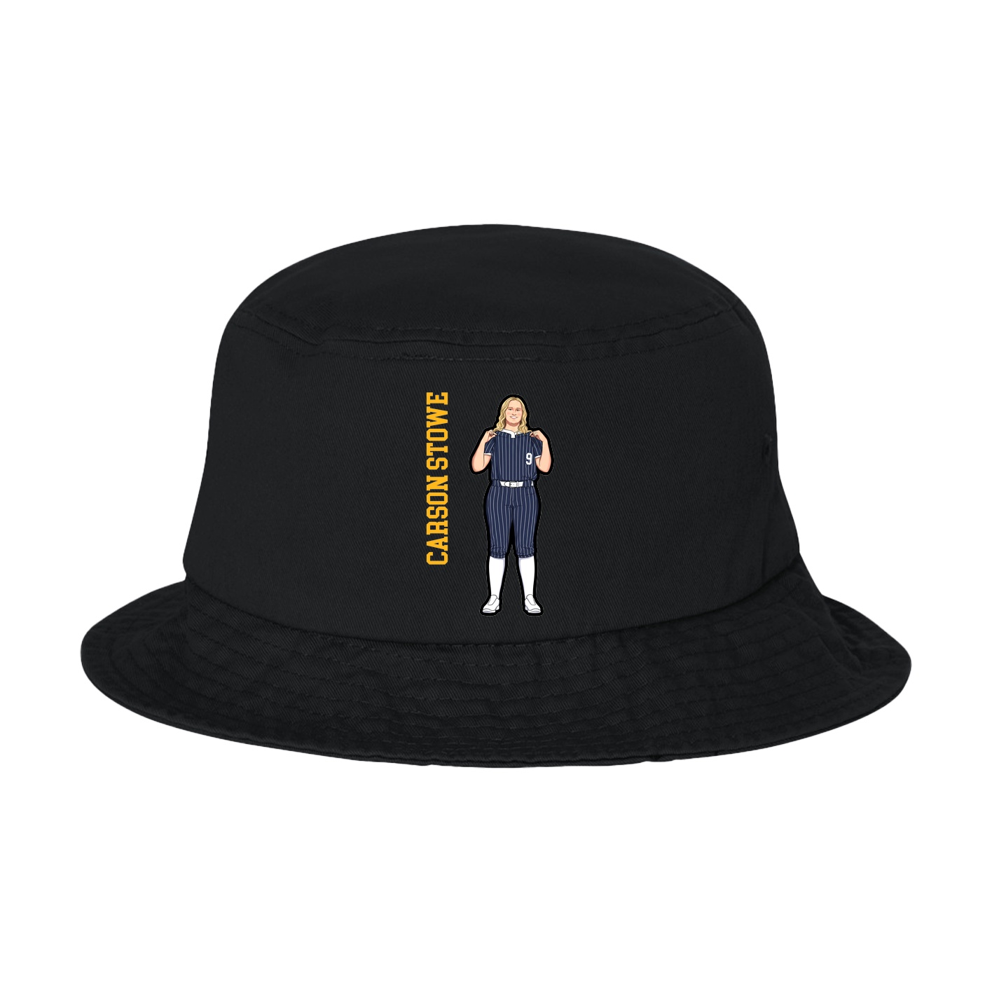 Bucket Cap — Name Vertical in Black