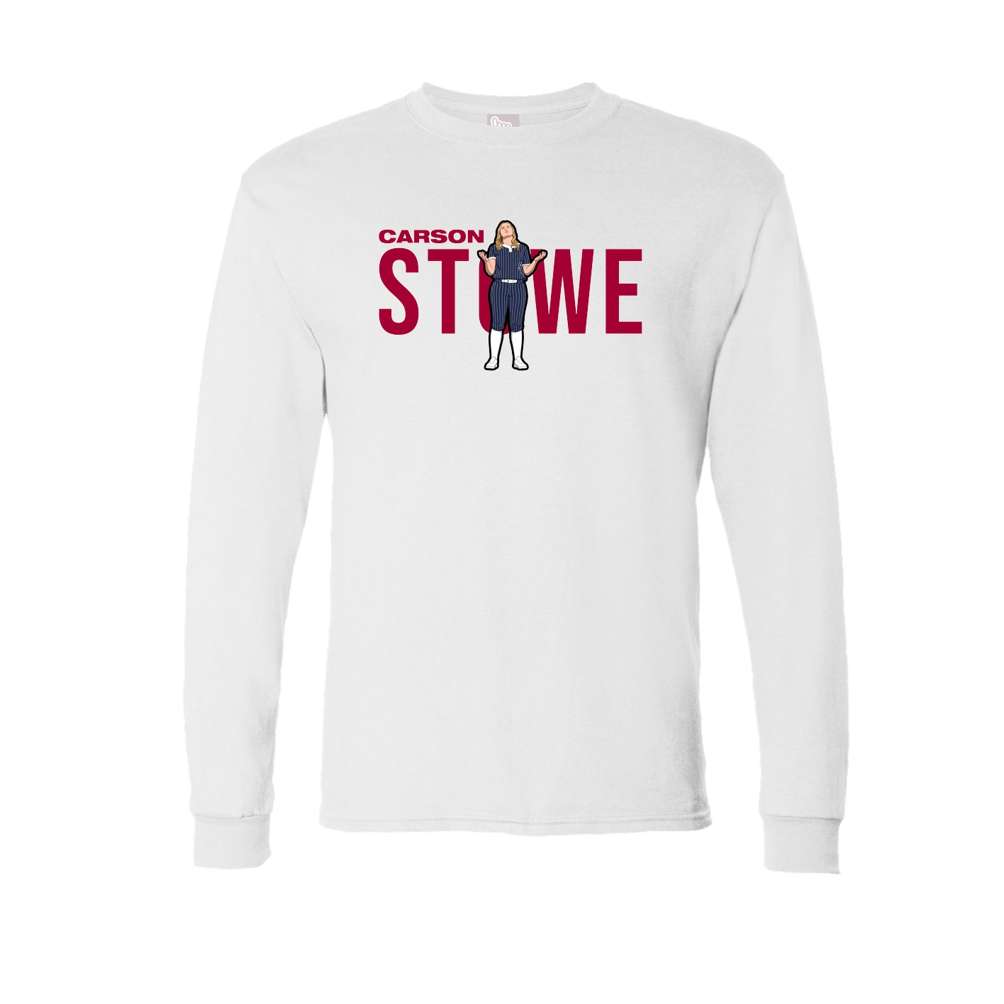 Long Sleeve Tee — Player Name in White