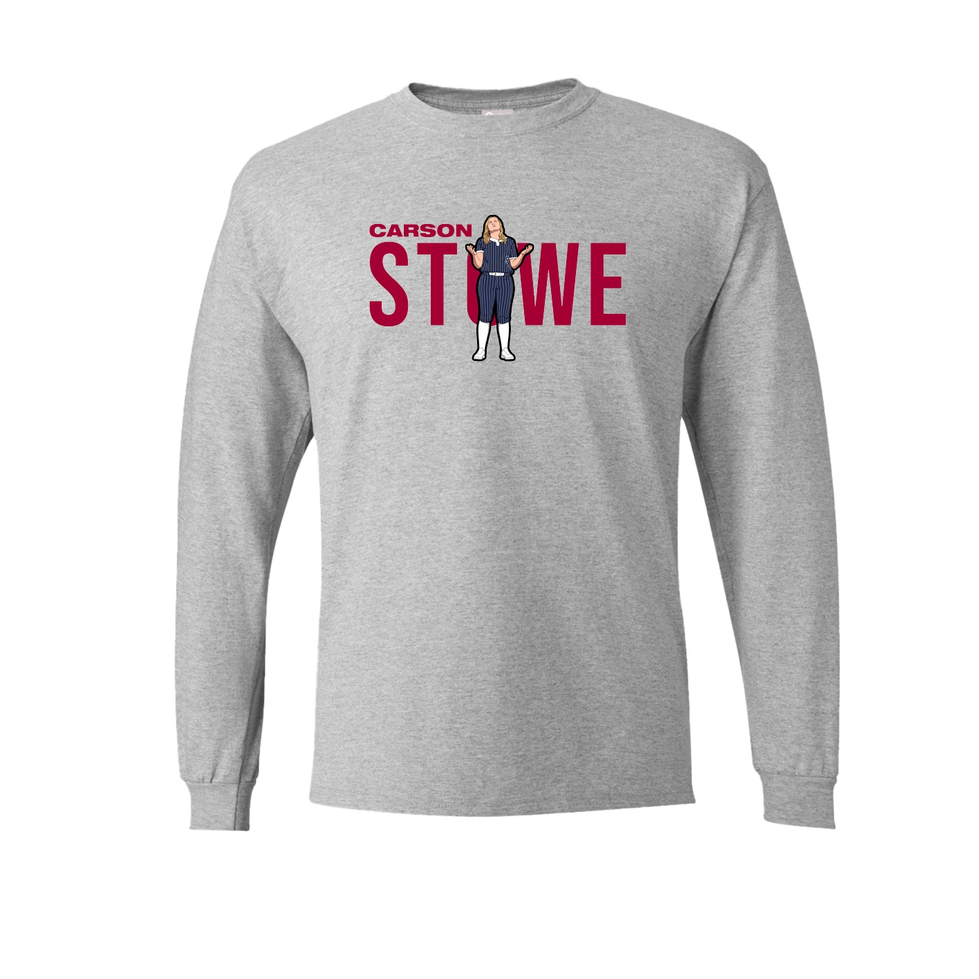 Long Sleeve Tee — Player Name in Grey