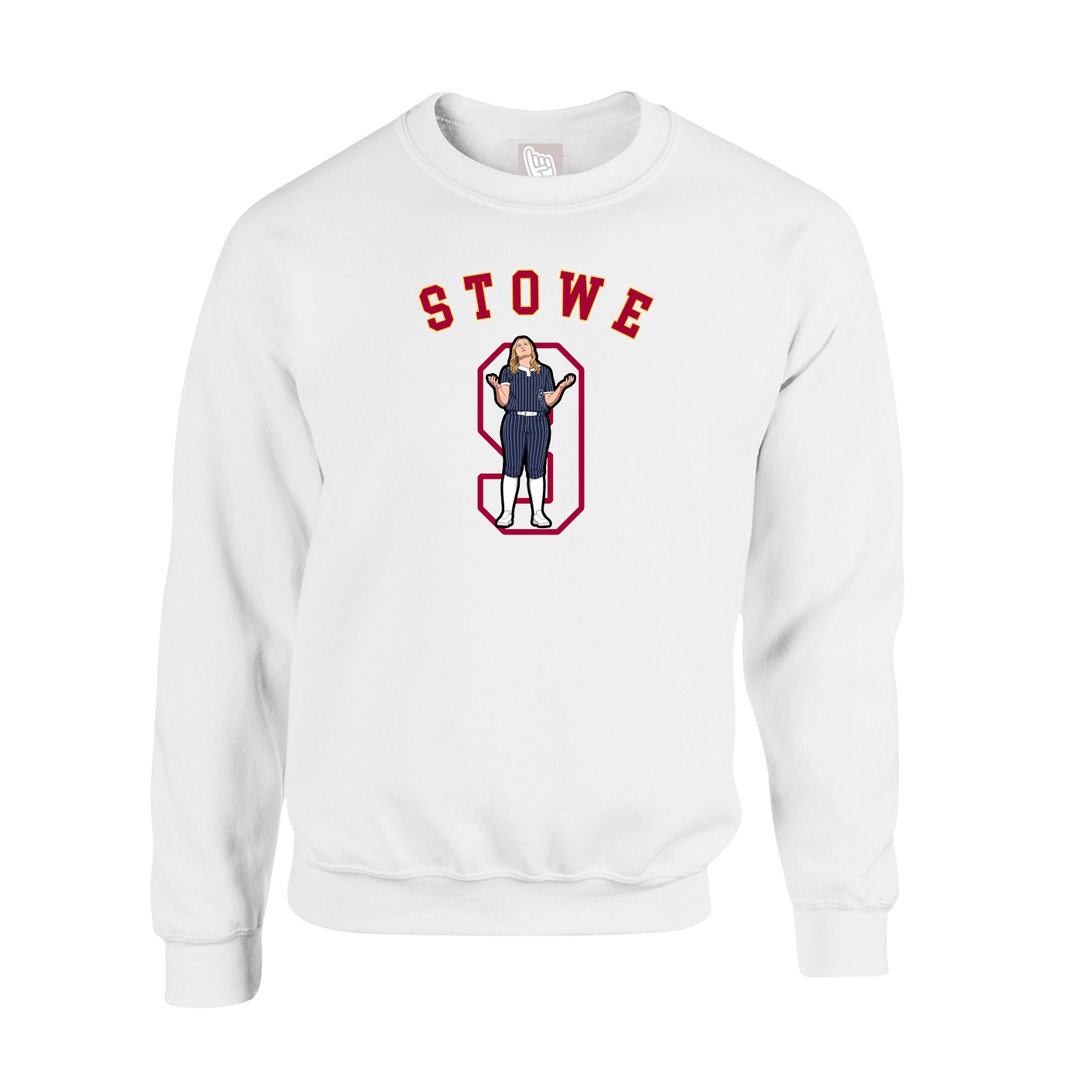 Fleece Crew — Shirsey Arch in White