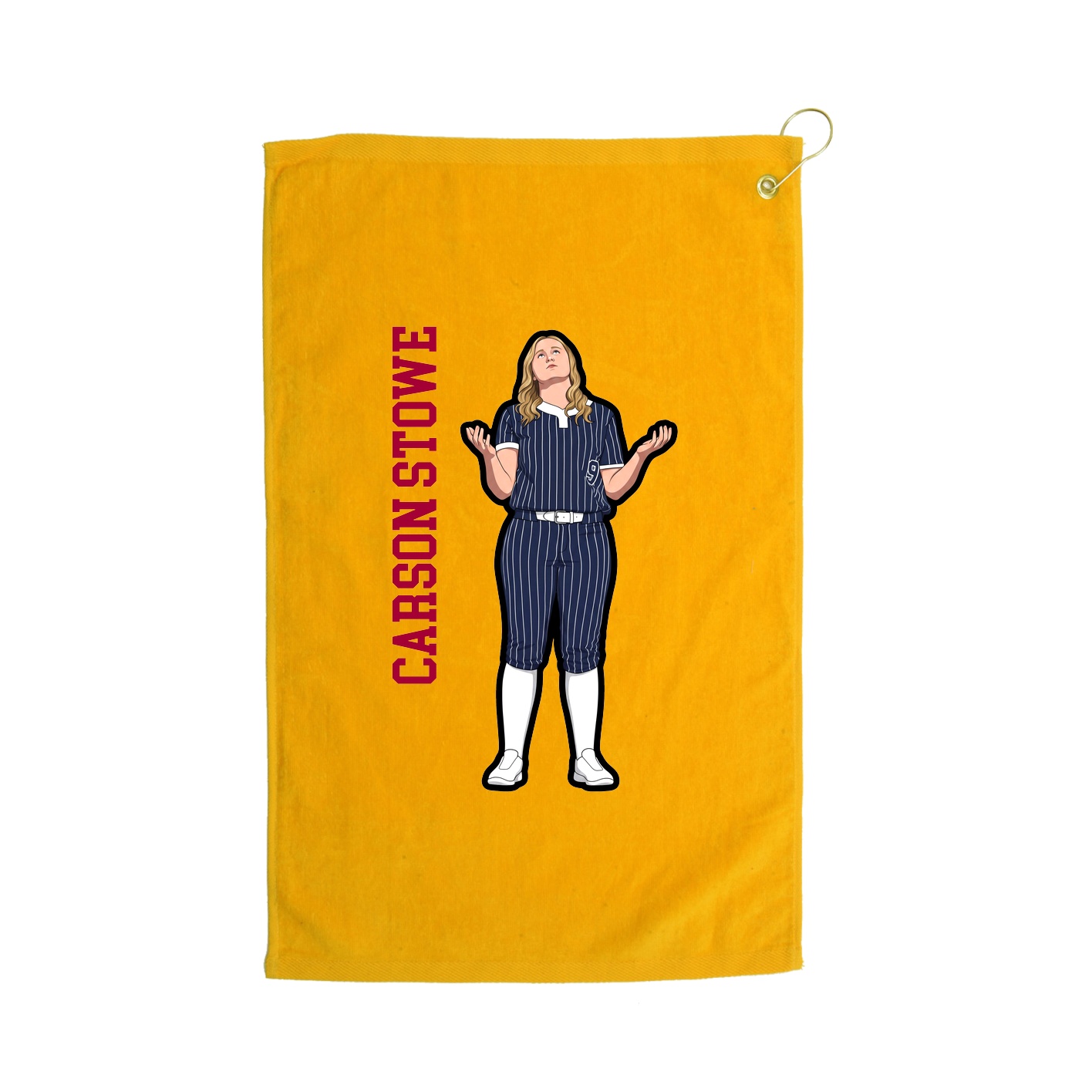 Golf Towel — Name Vertical in Gold