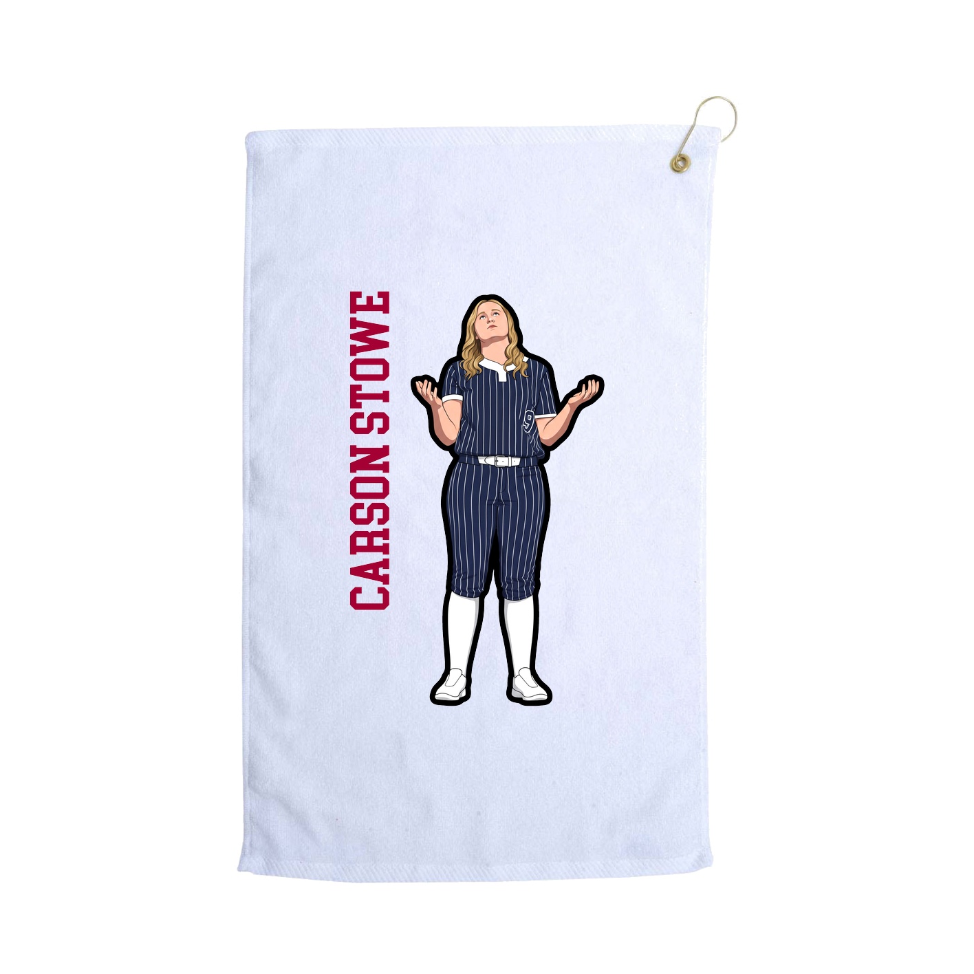 Golf Towel — Name Vertical in White