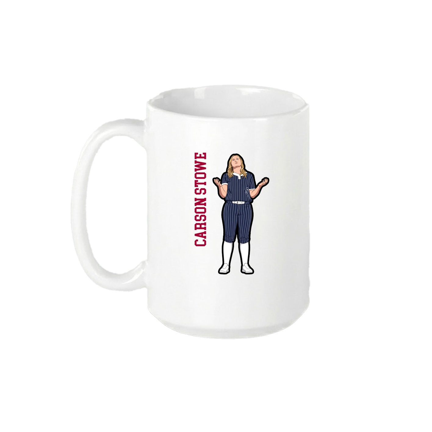 15oz Coffee Mug — Name Vertical in White