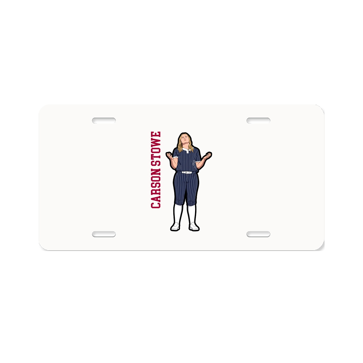 License Plate — Name Vertical in Classic