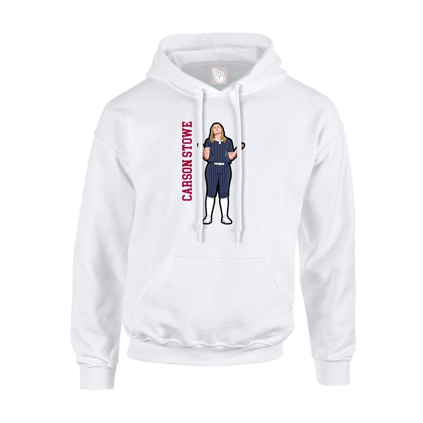 Youth Hoodie — Name Vertical in White