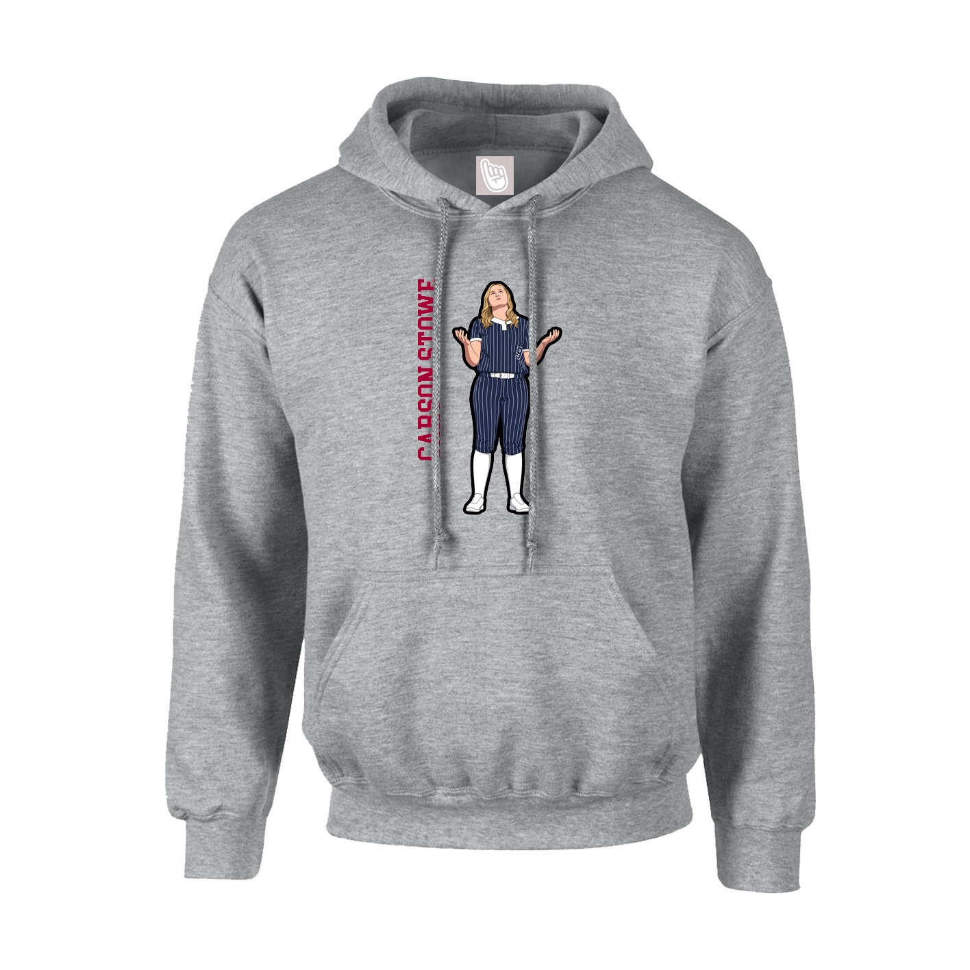 Youth Hoodie — Name Vertical in Grey