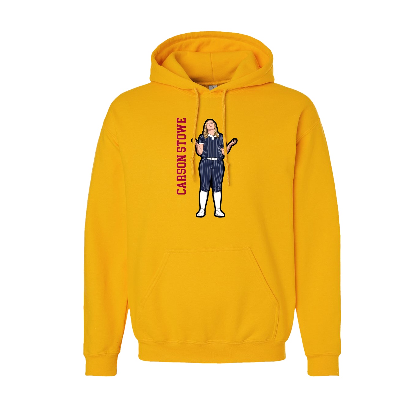 Youth Hoodie — Name Vertical in Gold