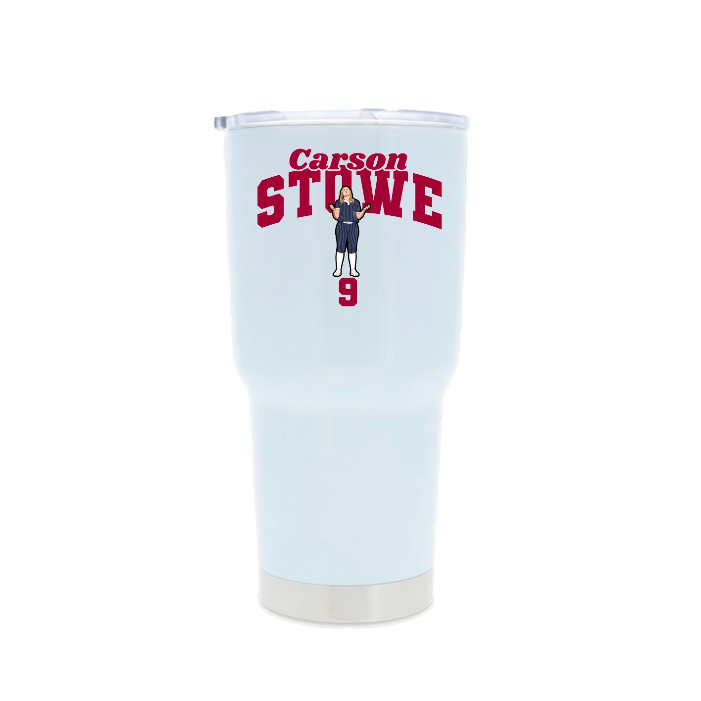 30oz Stainless Steel Tumbler — Signature Arch in White