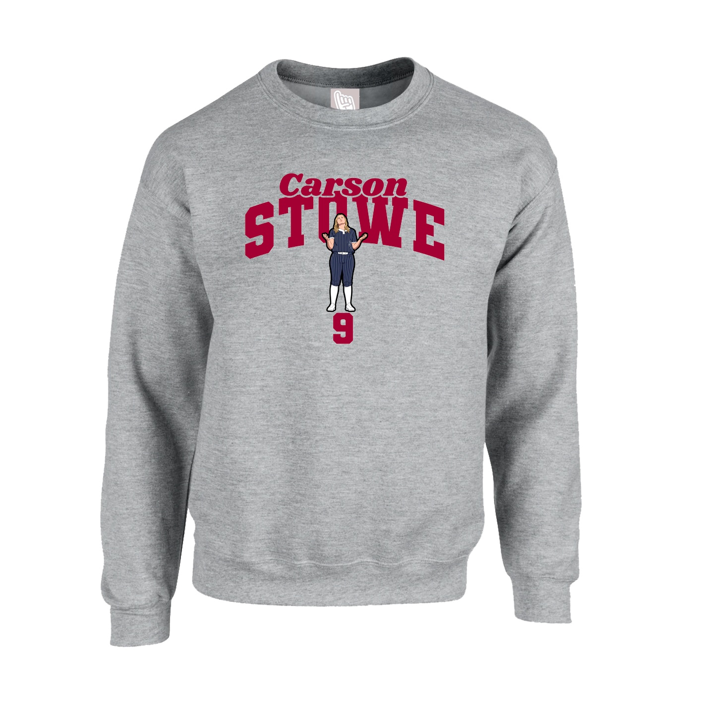 Fleece Crew — Signature Arch in Grey