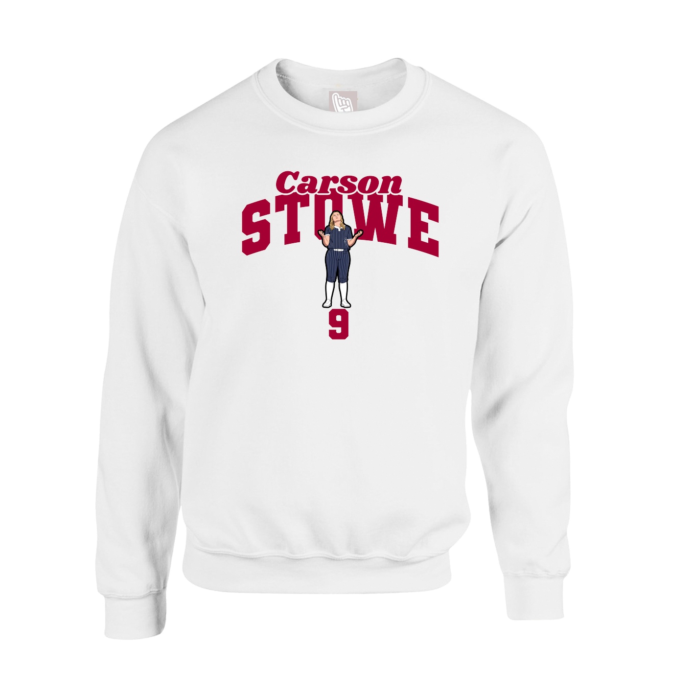 Fleece Crew — Signature Arch in White