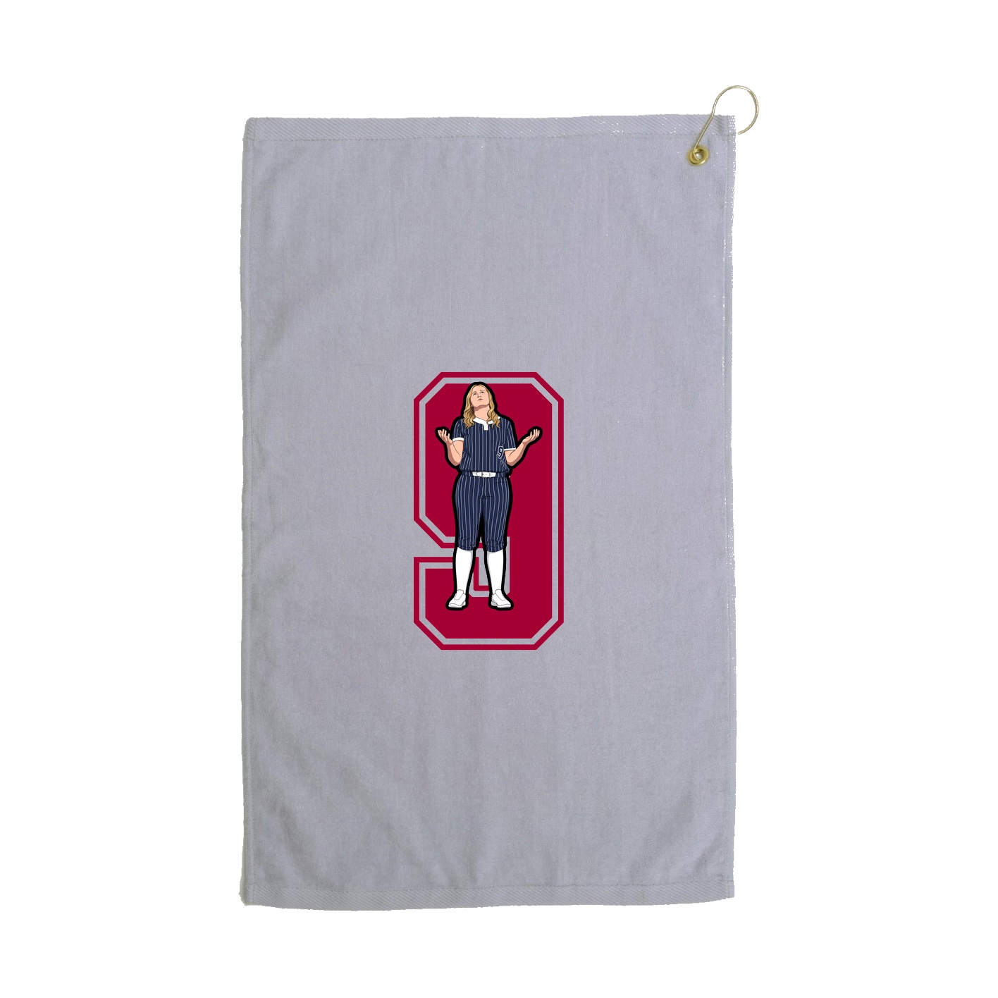 Golf Towel — Number in Grey