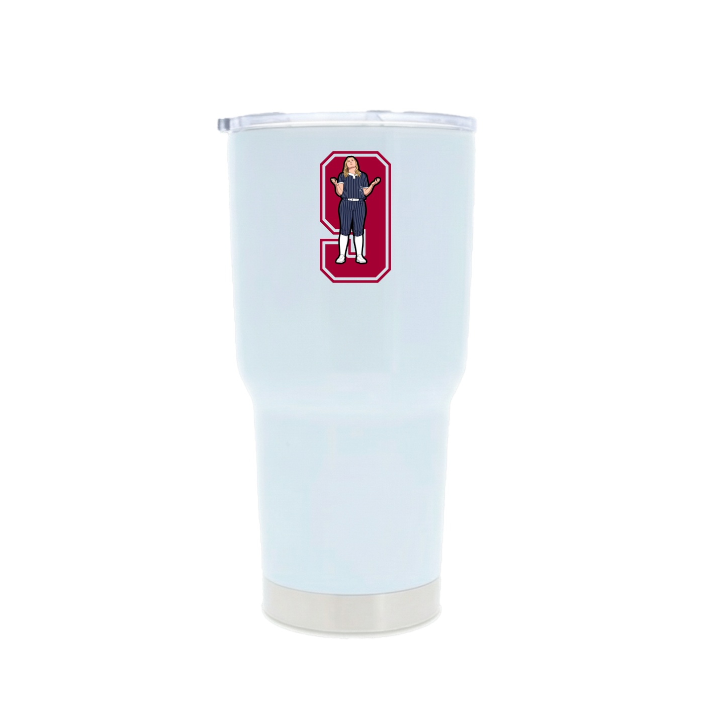 30oz Stainless Steel Tumbler — Number in White