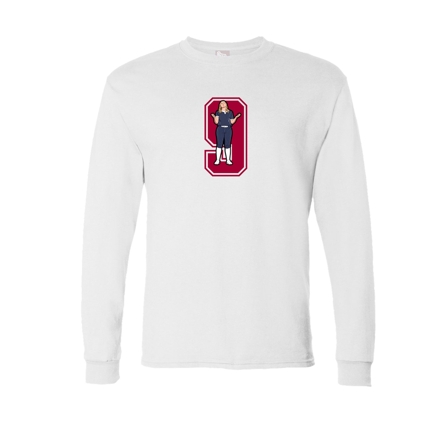 Long Sleeve Tee — Number in White