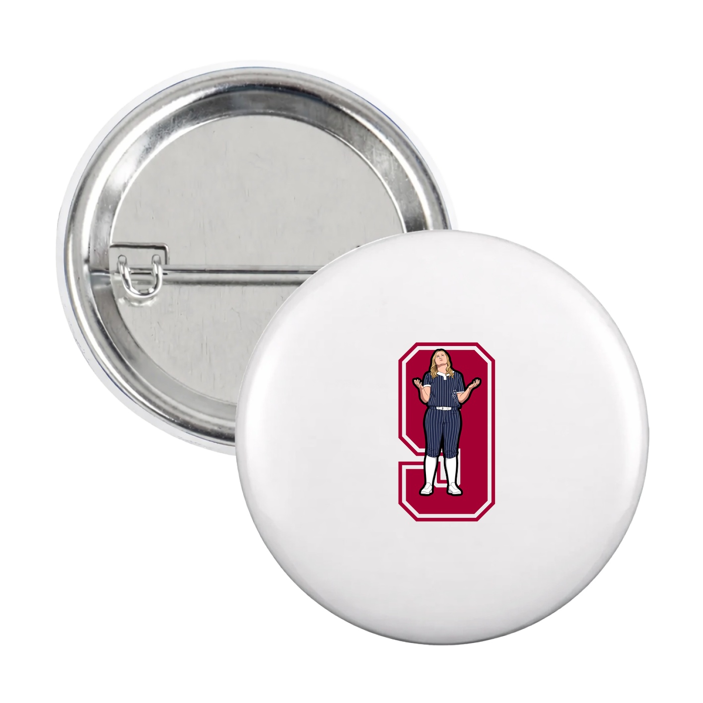 Game Day Button — Number in White
