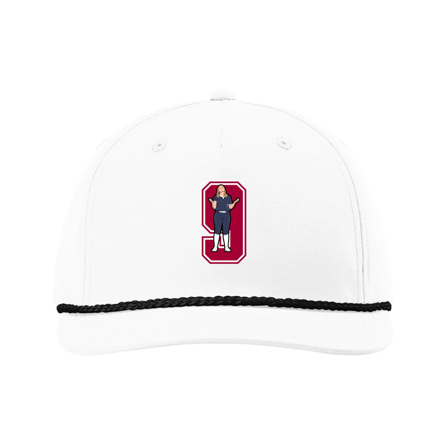Five-Panel Classic Rope Cap — Number in White